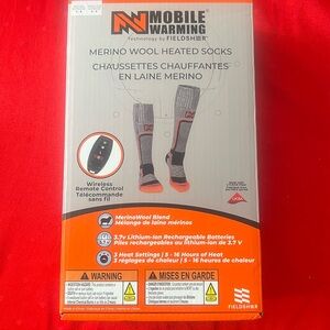 Mobile Warming Battery Heated Grey Merino Wool Socks